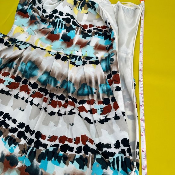 The Limited Strapless Cream Multi Colored Dress with Pockets, Size 0 - Picture 9 of 12